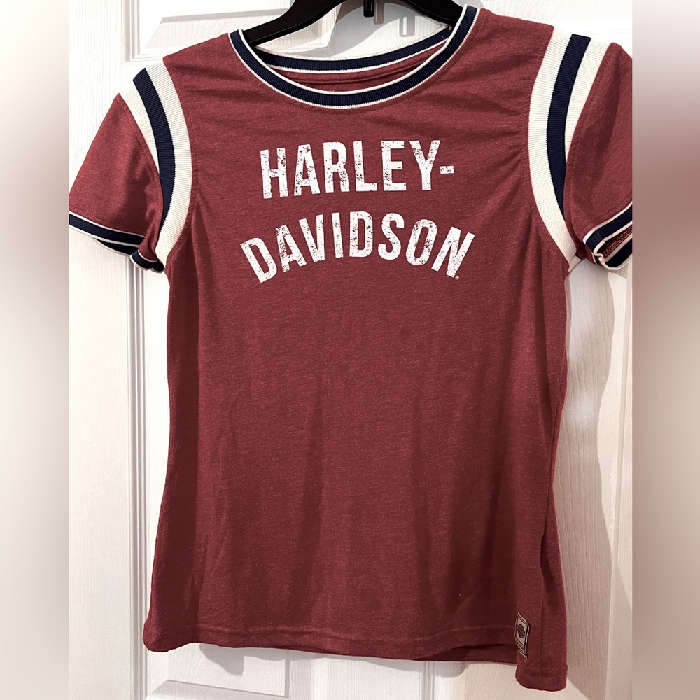 - Harley-Davidson T-Shirt medium Rose pink white letters only worn once